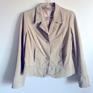 90s Vintage Washable! Suede Blazer Jacket Sz 12
